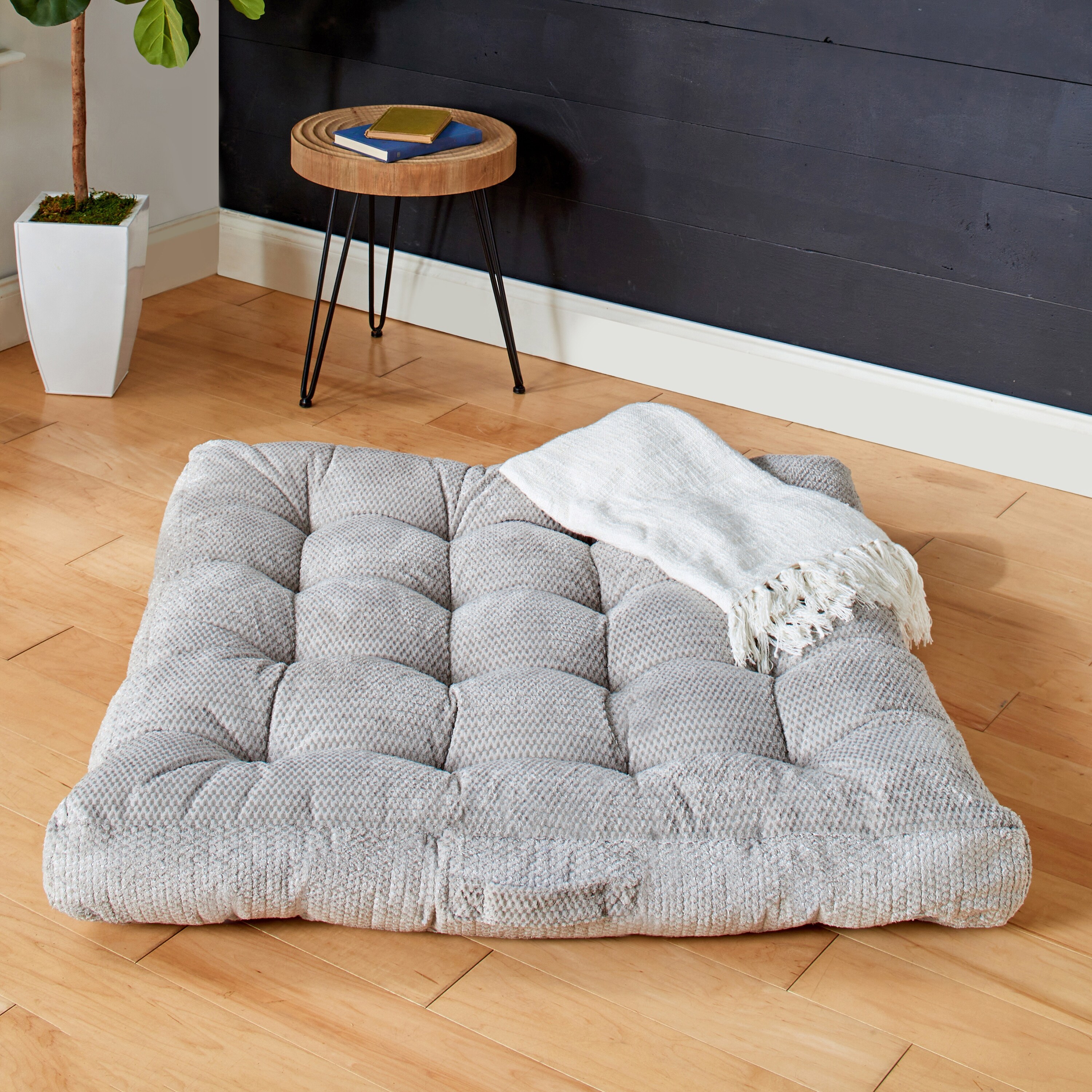 Humble Haute Velvet Shimmer Indoor Textured Tufted Large Square